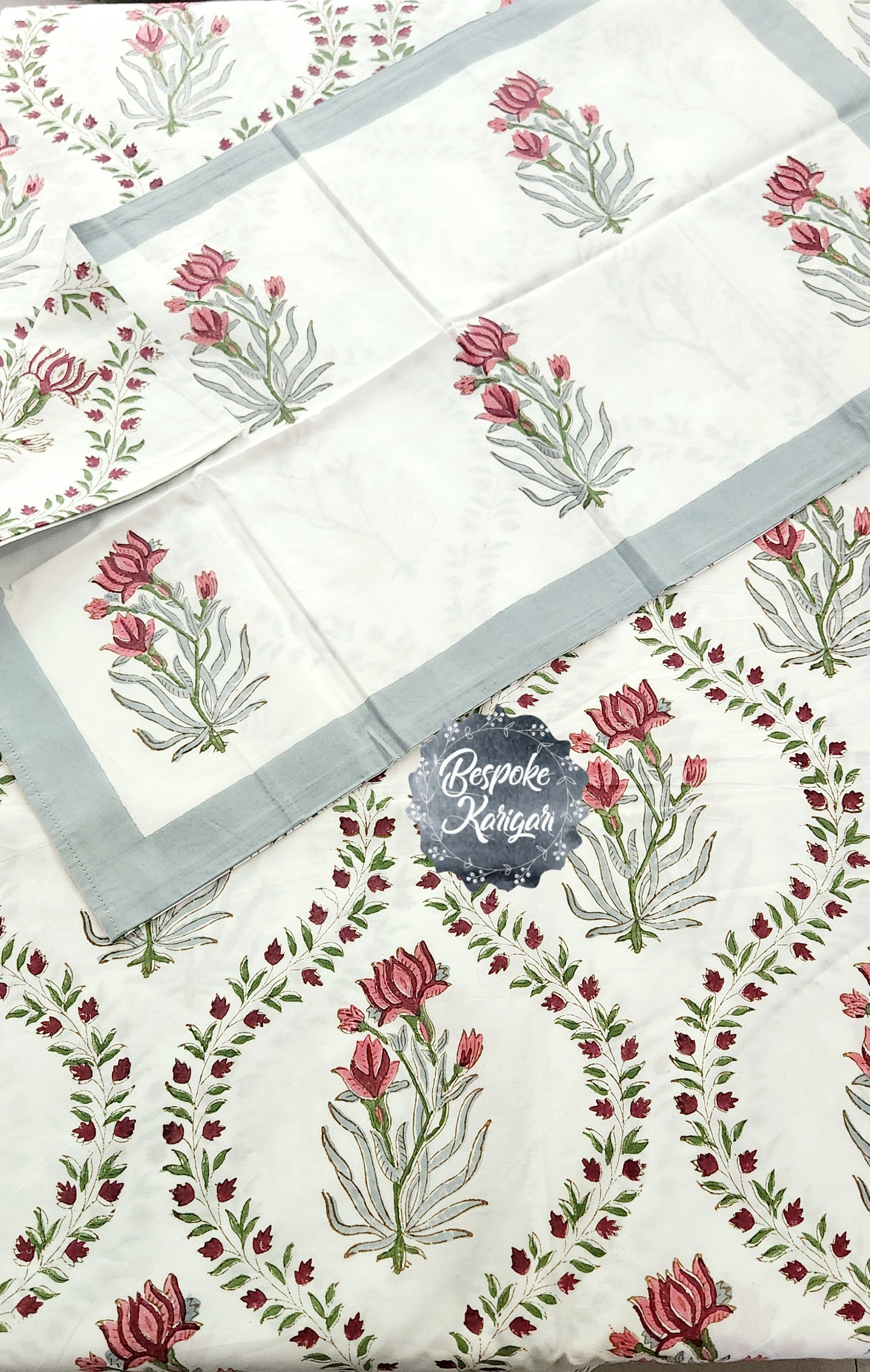 Handblock Printed percale Bedsheet