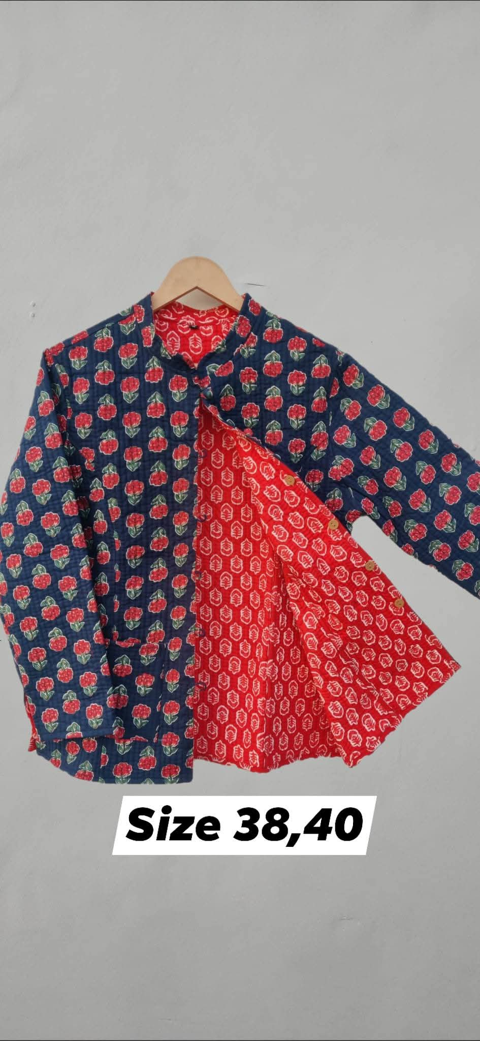 Short Handblock Printed Jackets with sleeves