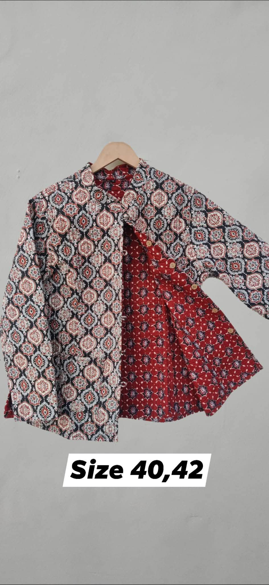 Short Handblock Printed Jackets with sleeves