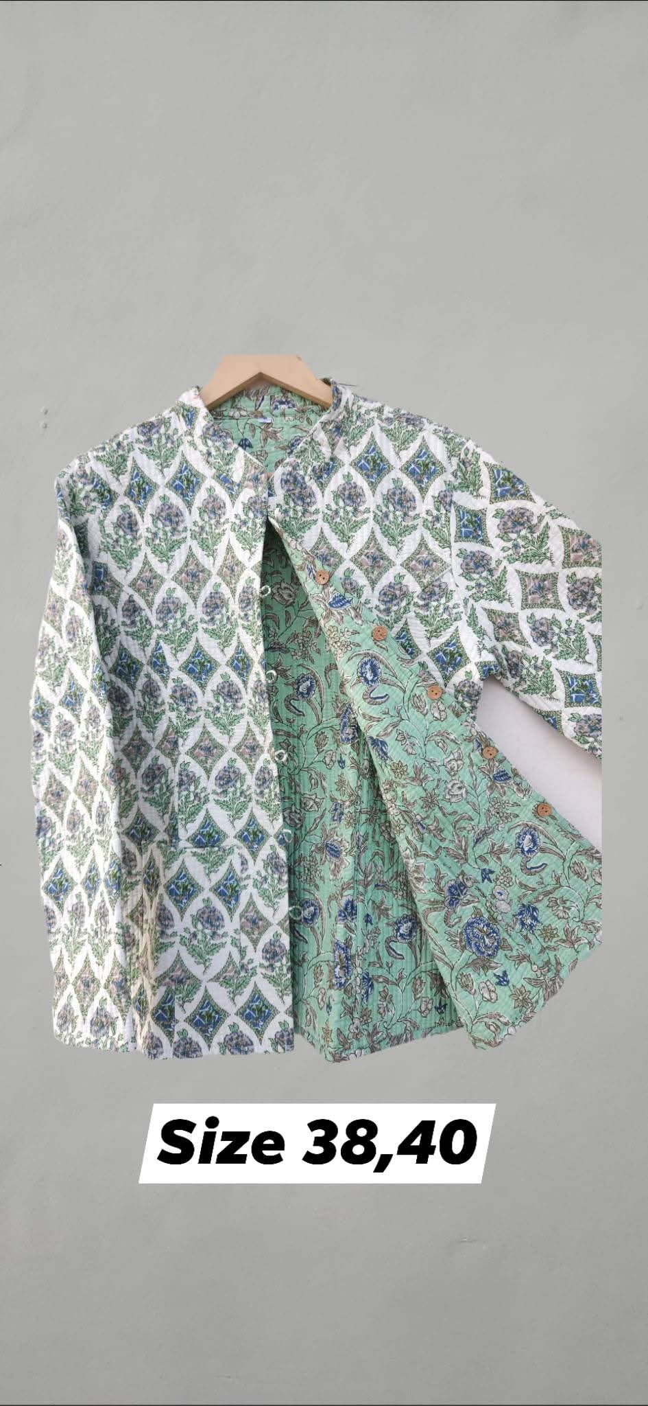 Short Handblock Printed Jackets with sleeves